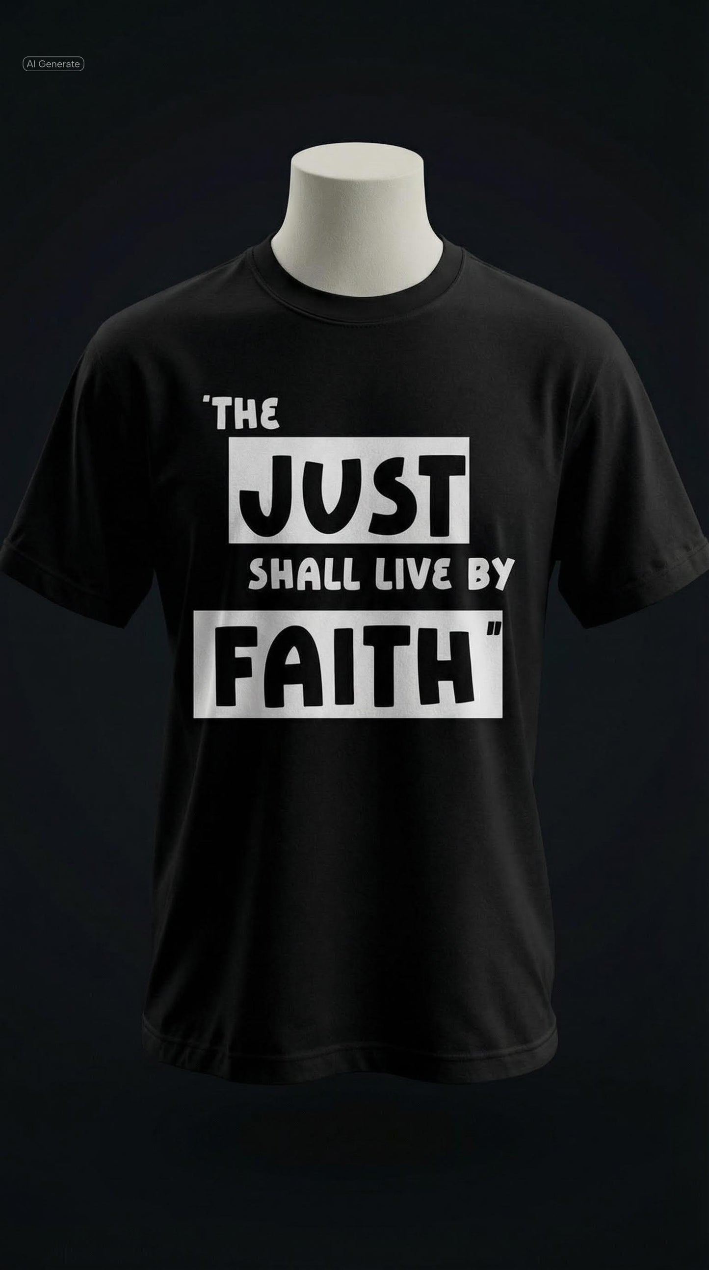 The Just Shall Live By Faith Tee Black