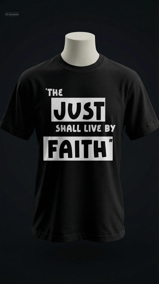 The Just Shall Live By Faith Tee Black